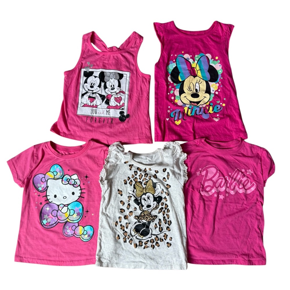 Bundle of 5 character t shirts. Sizes 6 and 6x